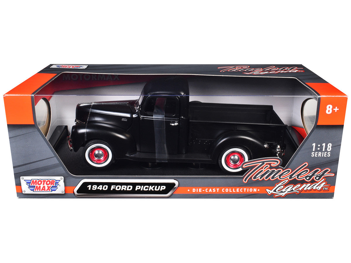 1940 Ford Pickup Matt Black 1/18 Diecast Model Car by Motormax-2
