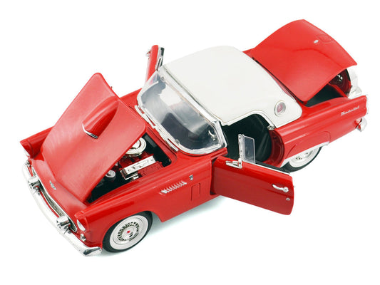 1956 Ford Thunderbird Hardtop Red with White Top "American Classics" 1/18 Diecast Model Car by Motormax Motormax