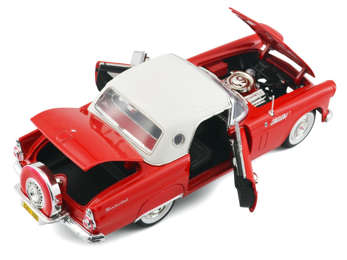 1956 Ford Thunderbird Hardtop Red with White Top "American Classics" 1/18 Diecast Model Car by Motormax Motormax