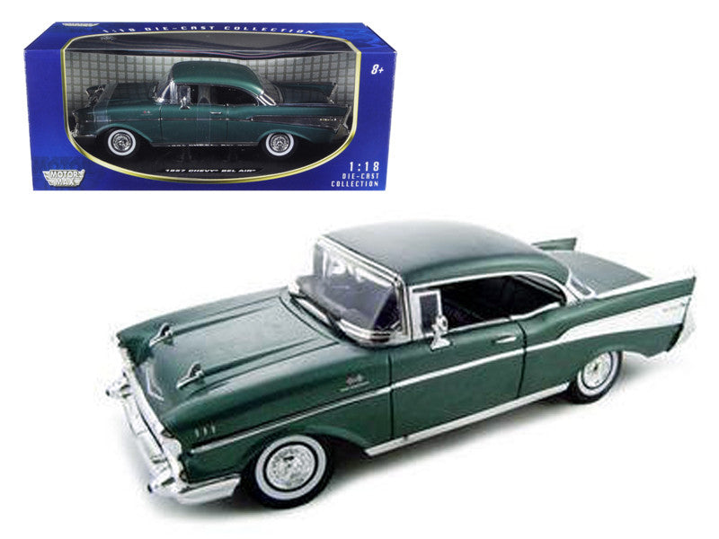 1957 Chevrolet Bel Air Hard Top Green 1/18 Diecast Model Car by Motormax Motormax