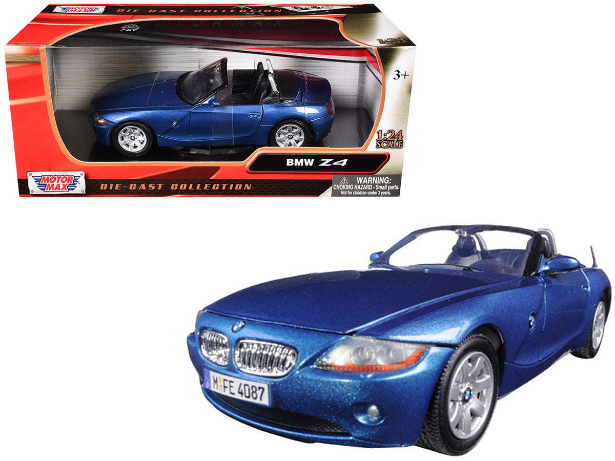 BMW Z4 Convertible Blue Metallic 1/24 Diecast Model Car by Motormax-2