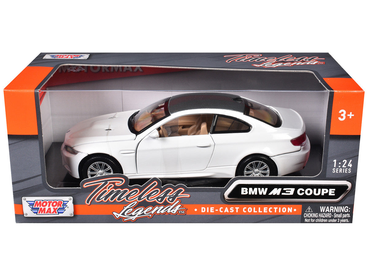 BMW M3 E92 Coupe White 1/24 Diecast Model Car by Motormax Motormax