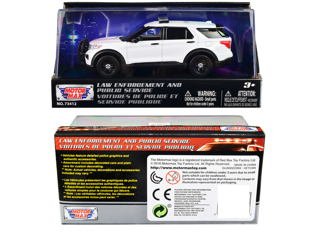 2022 Ford Police Interceptor Utility Plain White "Law Enforcement and Public Service" Series 1/43 Diecast Model Car by Motormax Motormax
