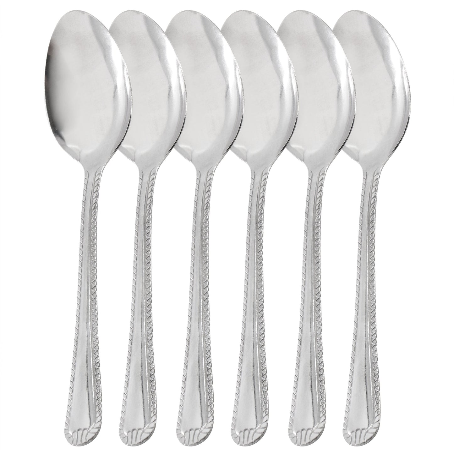 Gibson Home Tustin 6 Piece Stainless Steel Dinner Spoon Flatware Set in Silver W2B