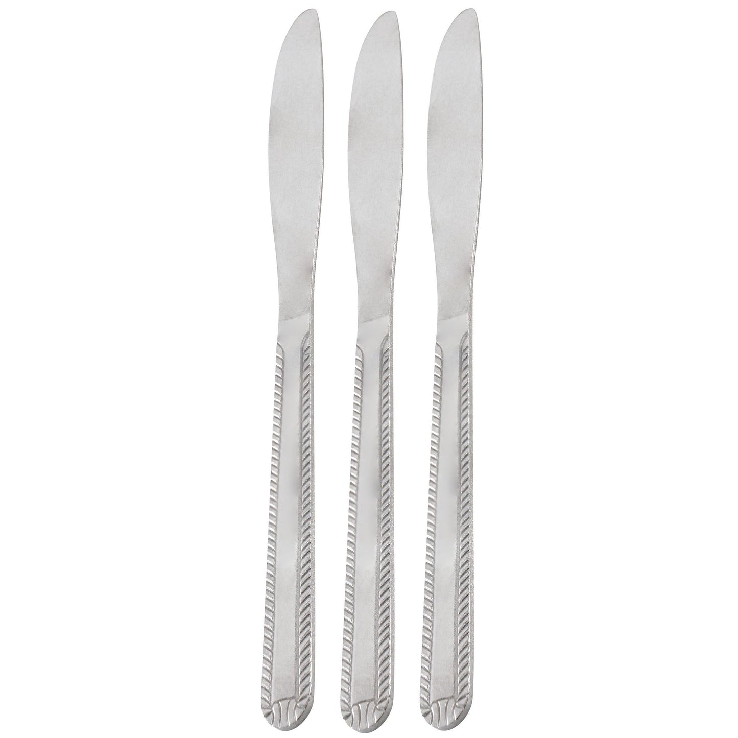 Gibson Home Tustin 3 Piece Stainless Steel Dinner Knife Flatware Set in Silver W2B