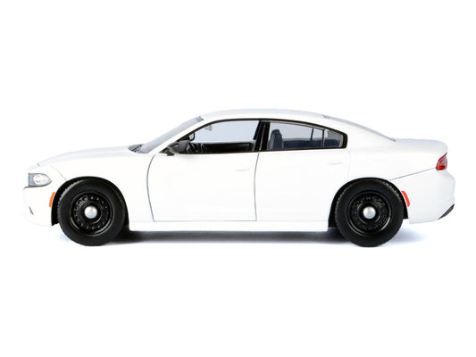2023 Dodge Charger Pursuit Police Car White "Custom Builder's Kit - Law Enforcement and Public Service" Series 1/24 Diecast Model Car by Motormax Motormax