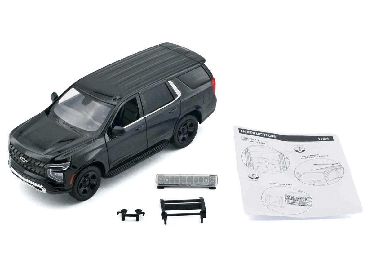 2025 Chevrolet Tahoe PPV Black "Custom Builder's Kit - Law Enforcement and Public Service" Series 1/24 Diecast Model Car by Motormax Motormax