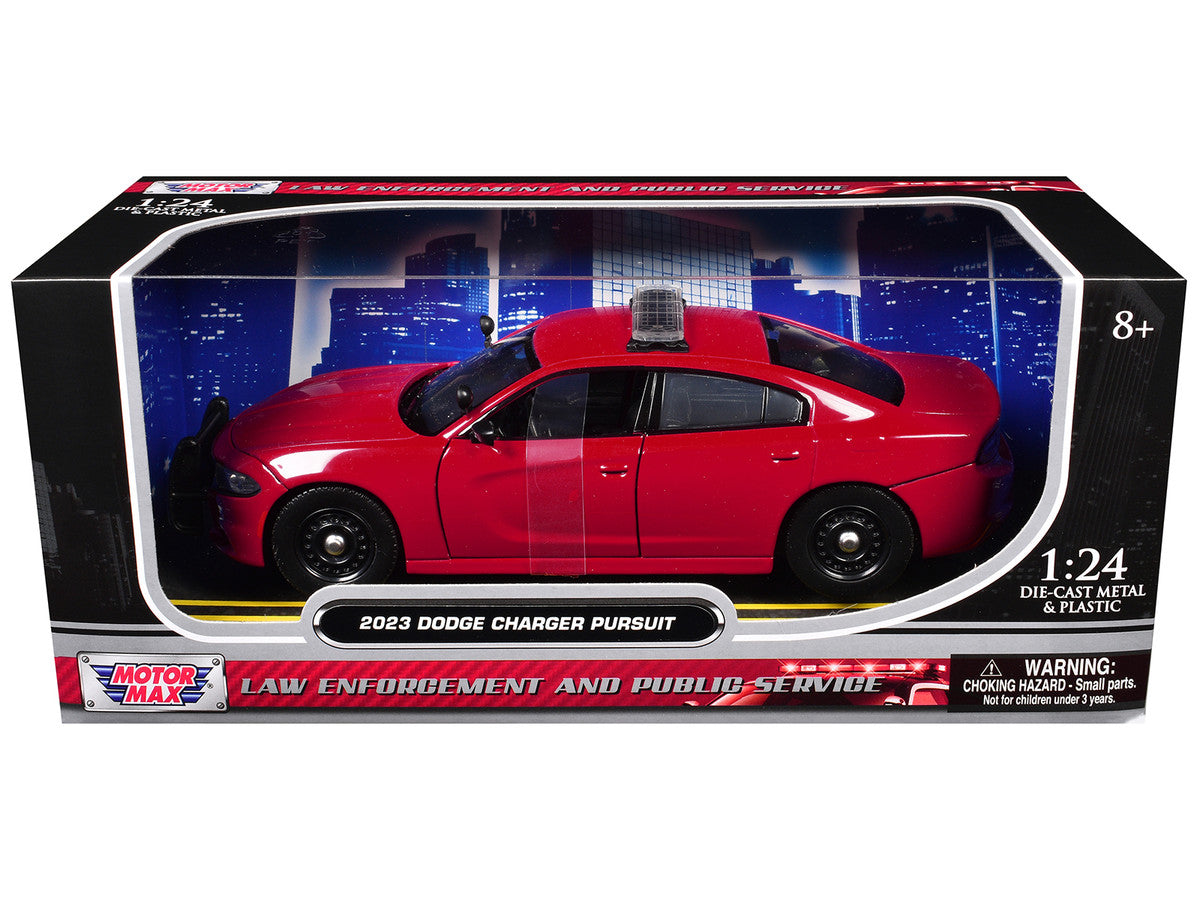 2023 Dodge Charger Pursuit Police Car Red "Law Enforcement and Public Service" Series 1/24 Diecast Model Car by Motormax Motormax