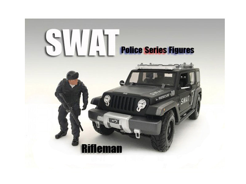 SWAT Team Rifleman Figure For 1:18 Scale Models by American Diorama American Diorama