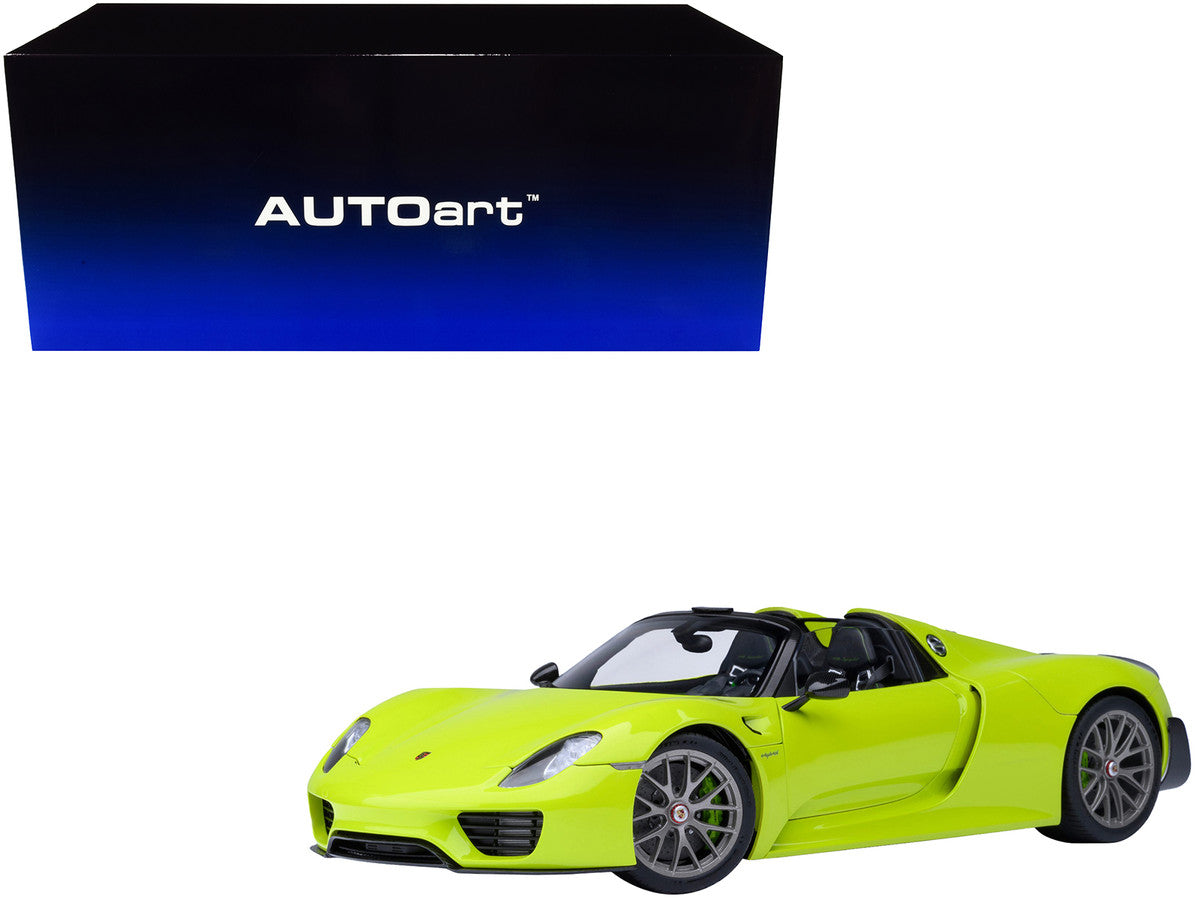 Porsche 918 Spyder "Weissach Package" Acid Green 1/18 Model Car by Autoart Autoart