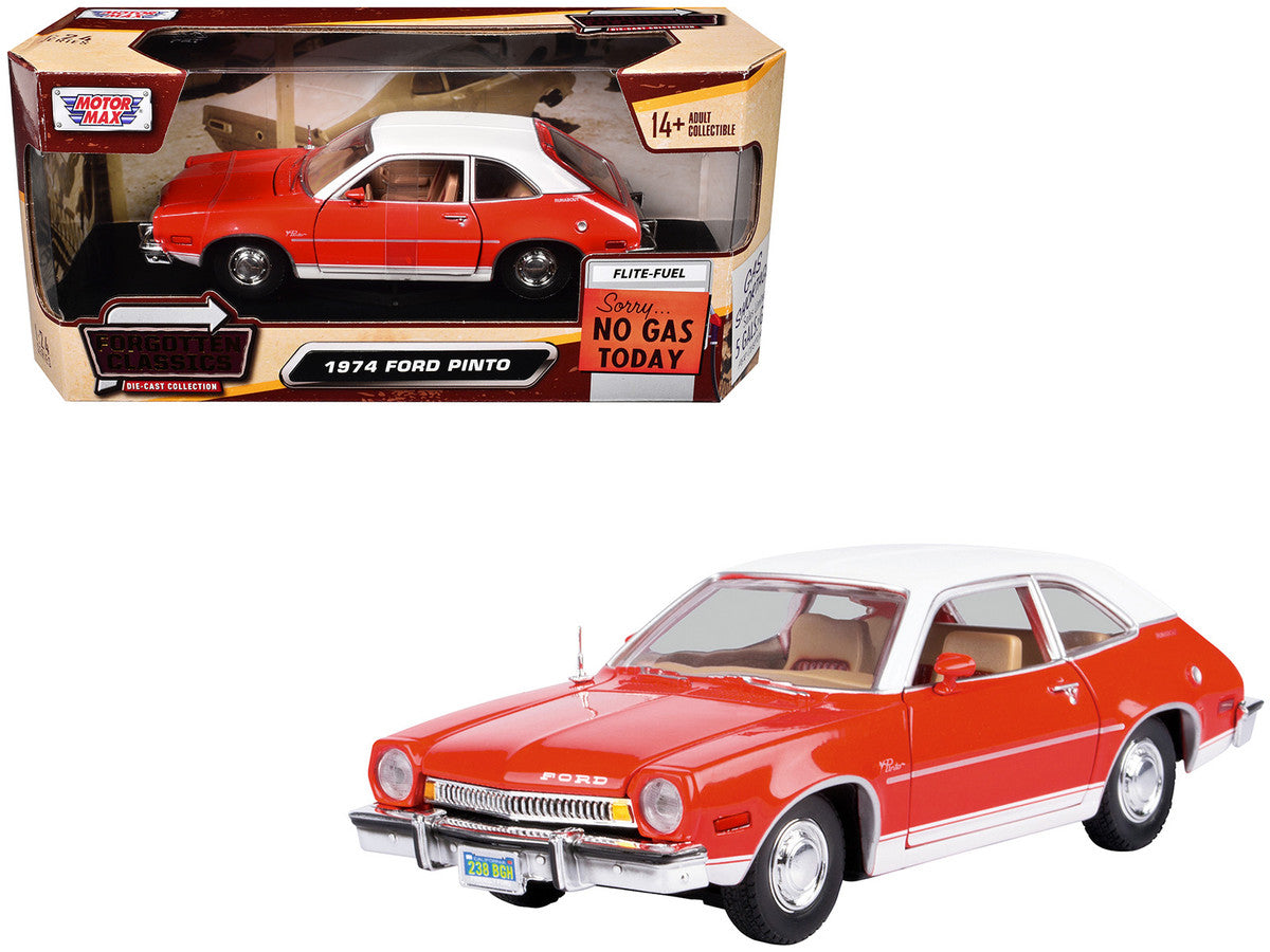 1974 Ford Pinto Orange with White Top "Forgotten Classics" Series 1/24 Diecast Model Car by Motormax Motormax