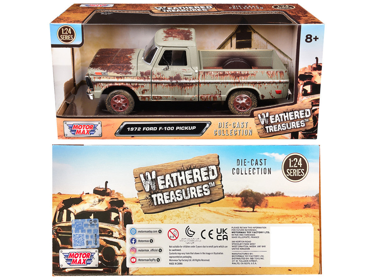 1972 Ford F-100 Pickup Truck Beige (Rusted) "Weathered Treasures" Series 1/24 Diecast Model Car by Motormax Motormax