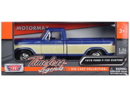 1979 Ford F-150 Pickup Truck 2 Tone Blue/Cream 1/24 Diecast Model Car by Motormax Motormax