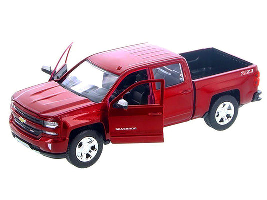 2017 Chevrolet Silverado 1500 LT Z71 Crew Cab Metallic Red 1/27 Diecast Model Car by Motormax Motormax