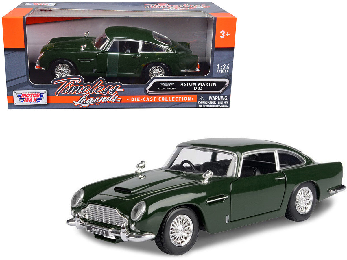 Aston Martin DB5 RHD (Right Hand Drive) Dark Green "Timeless Legends" Series 1/24 Diecast Model Car by Motormax Motormax