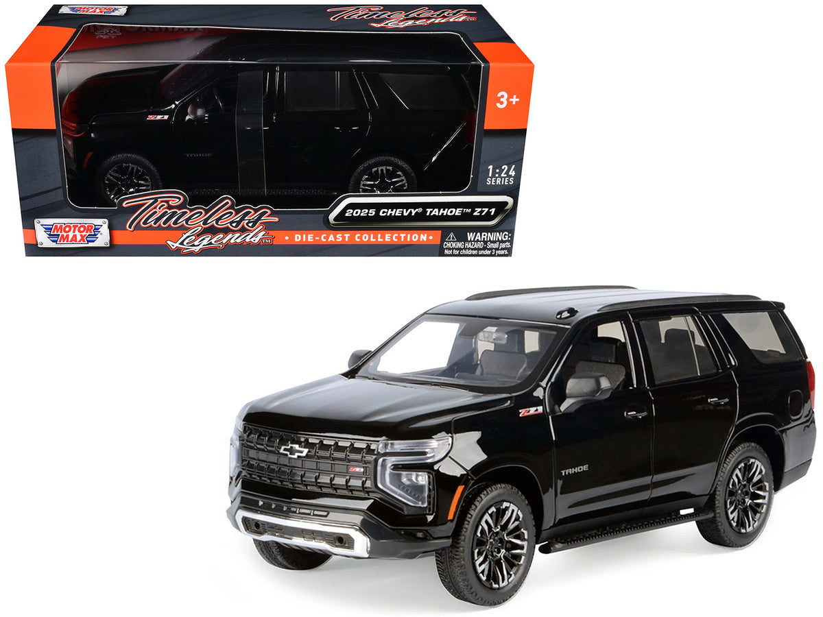 2025 Chevrolet Tahoe Z71 Black "Timeless Legends" Series 1/24 Diecast Model Car by Motormax Motormax