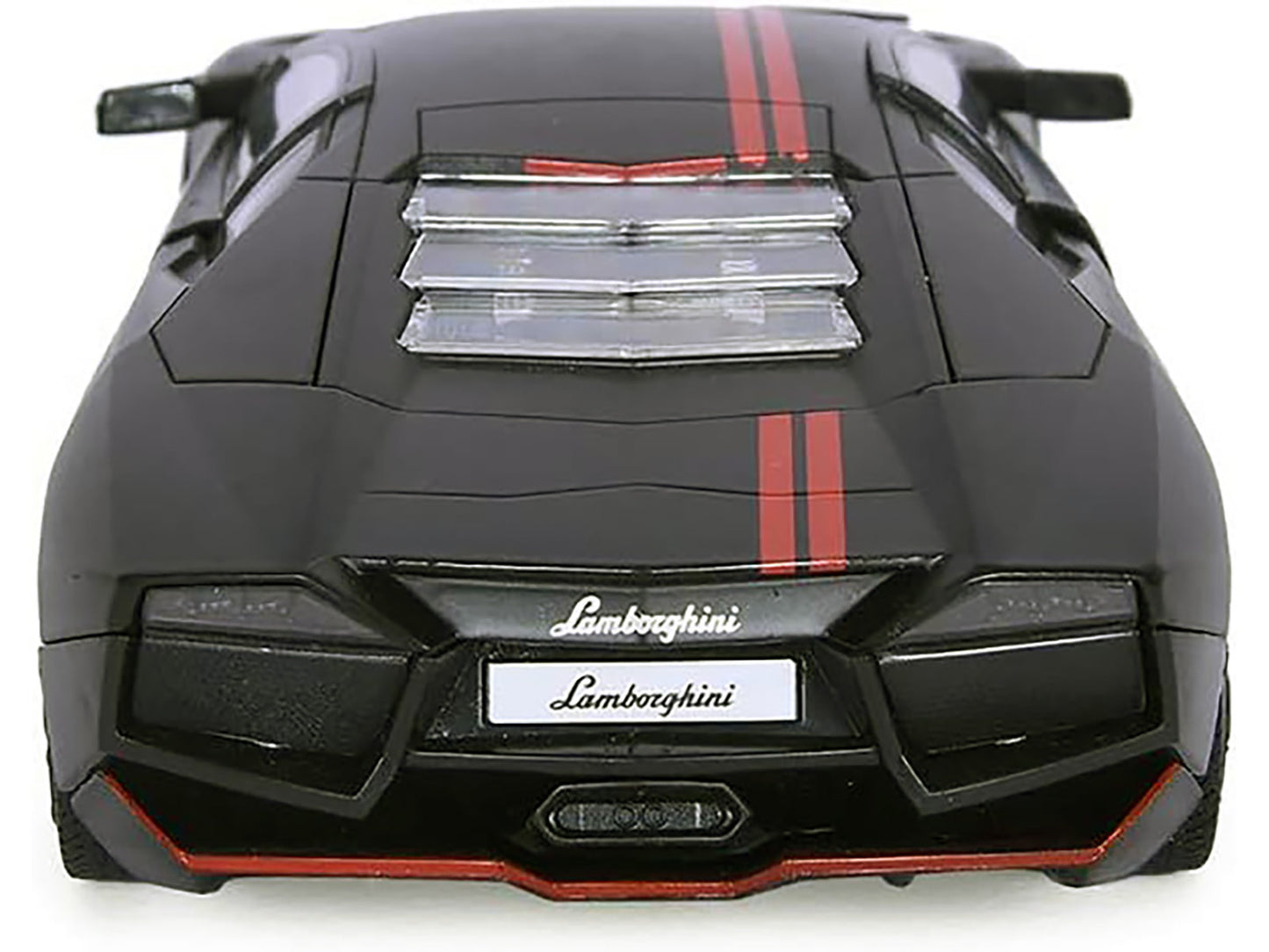 Lamborghini Reventon Matt Black with Red Stripes "Satin Paint" Series 1/24 Diecast Model Car by Motormax