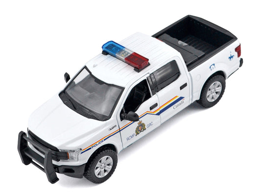 2019 Ford F-150 Lariat Crew Cab Pickup Truck "Royal Canadian Mounted Police" White with Flashing Light Bar and Front and Rear Lights and Sounds "Law Enforcement and Public Service" Series 1/27 Diecast Model Car by Motormax Motormax