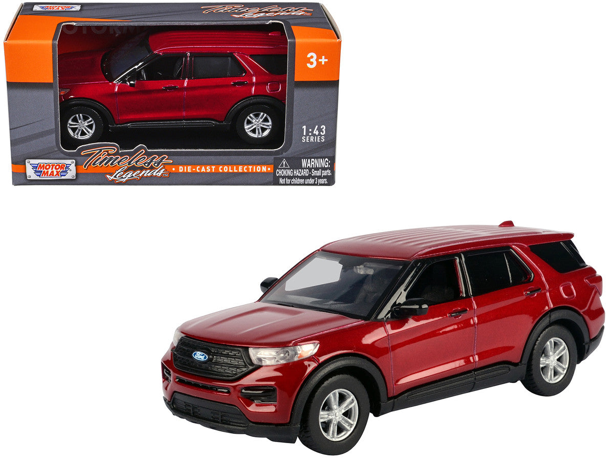 2023 Ford Explorer Red Metallic "Timeless Legends" Series 1/43 Diecast Model Car by Motormax Motormax