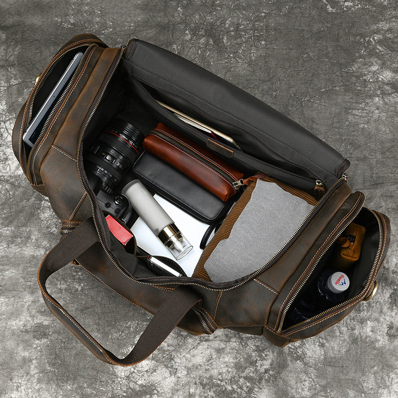 Men's Genuine Leather Handbag Large-Capacity Crossbody Bag CJD