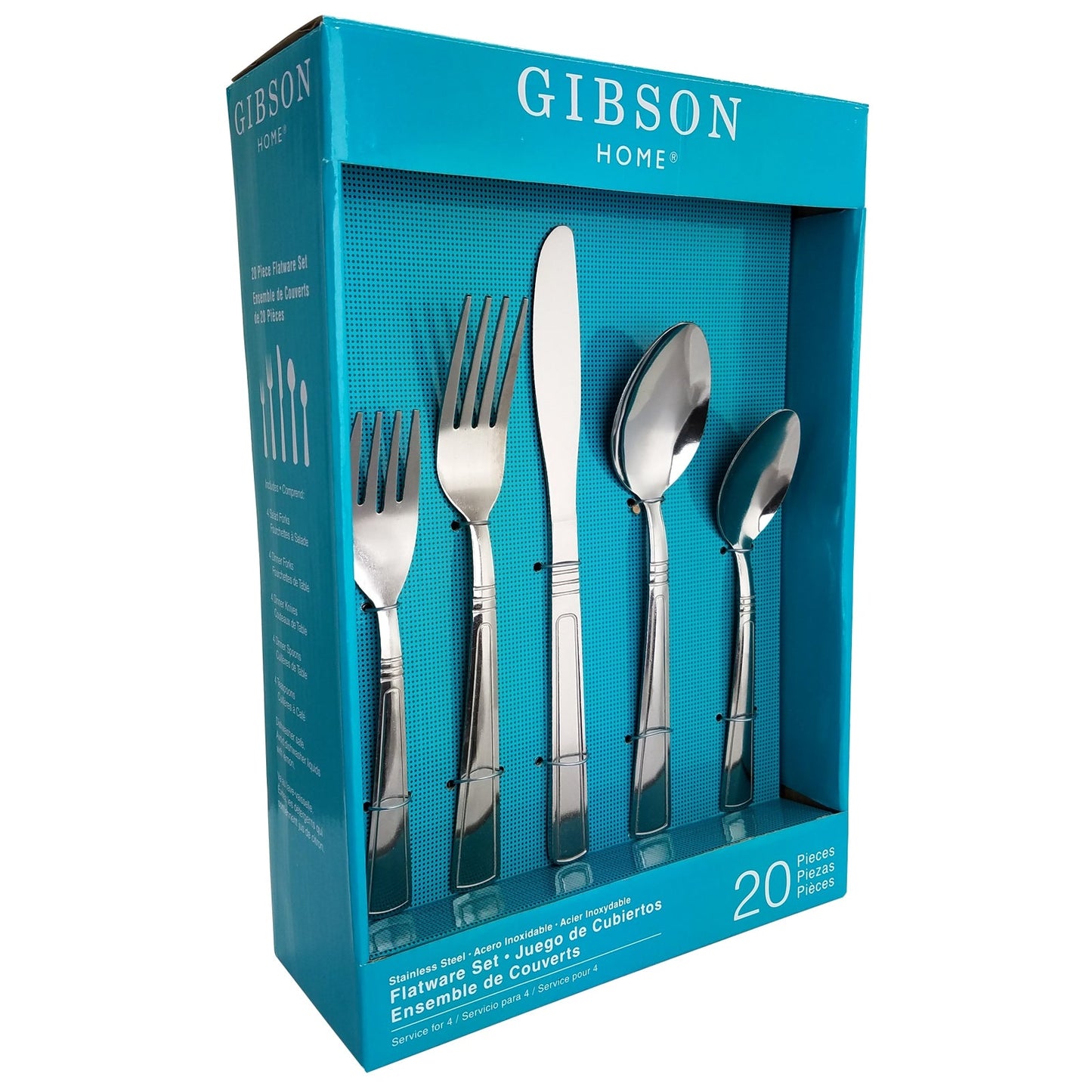 Gibson Home Creston 20-Piece Flatware Set with Tumble Finish W2B
