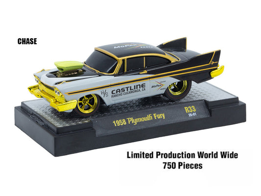 "Ground Pounders" 6 Cars Set Release 33 IN DISPLAY CASES Limited Edition 1/64 Diecast Model Cars by M2 Machines-1