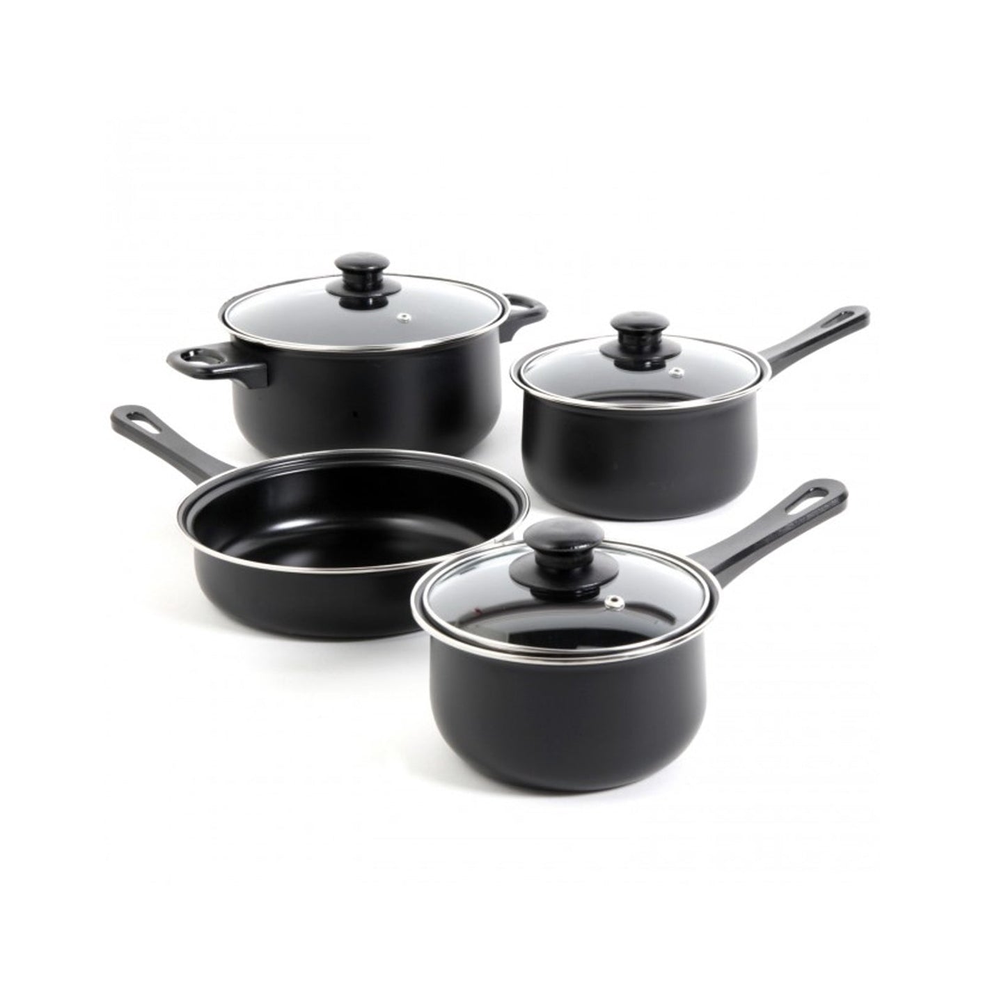 Gibson Home Chef Du Jour 7 Piece Carbon Steel Nonstick Cookware Set in Black W2B