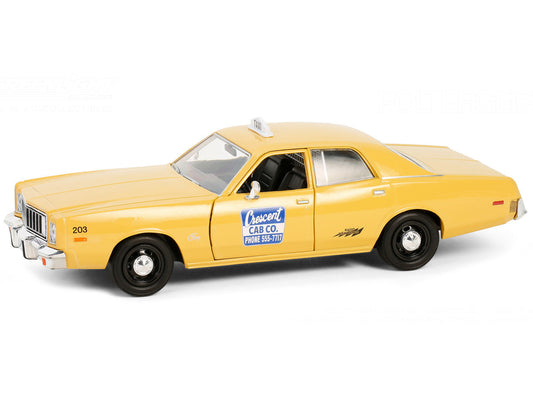 1975 Plymouth Fury Taxi "Crescent Cab Co." Yellow "Poltergeist" (1982) Movie "Hollywood" Series 20 1/24 Diecast Model Car by Greenlight Greenlight