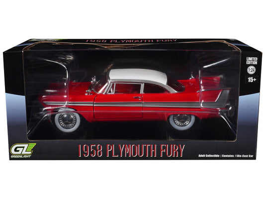 1958 Plymouth Fury Red with White Top and Red Interior "Hollywood Greatest Hits" Series 1/24 Diecast Model Car by Greenlight-1