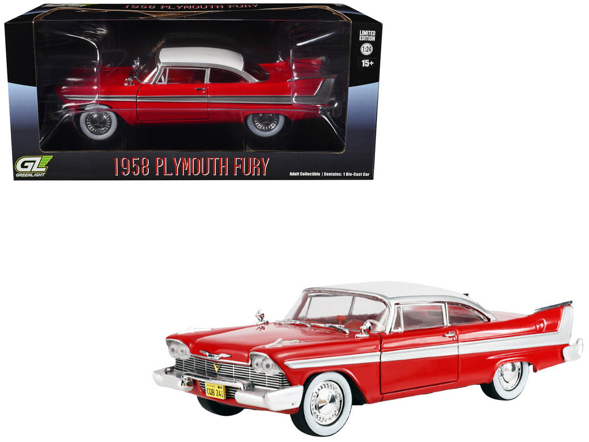 1958 Plymouth Fury Red with White Top and Red Interior "Hollywood Greatest Hits" Series 1/24 Diecast Model Car by Greenlight Greenlight