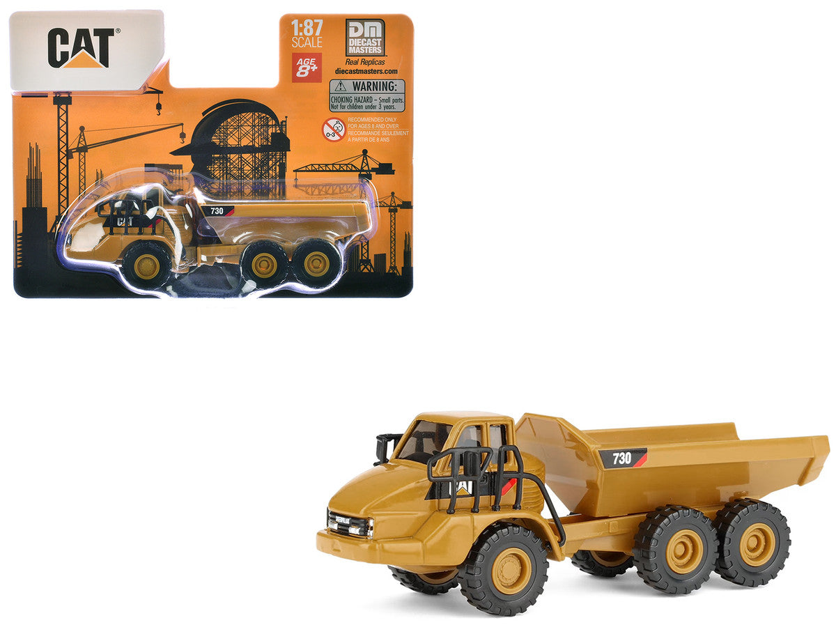 CAT Caterpillar 730 Articulated Truck Yellow 1/87 (HO) Diecast Model by Diecast Masters Diecast Masters