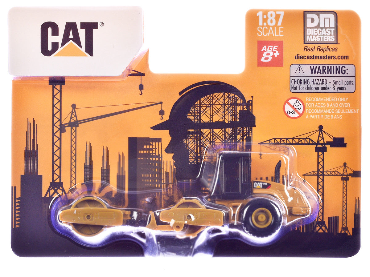 CAT Caterpillar CS56 Roller with Interchangeable Front Attachment Yellow 1/87 (HO) Diecast Model by Diecast Masters-0