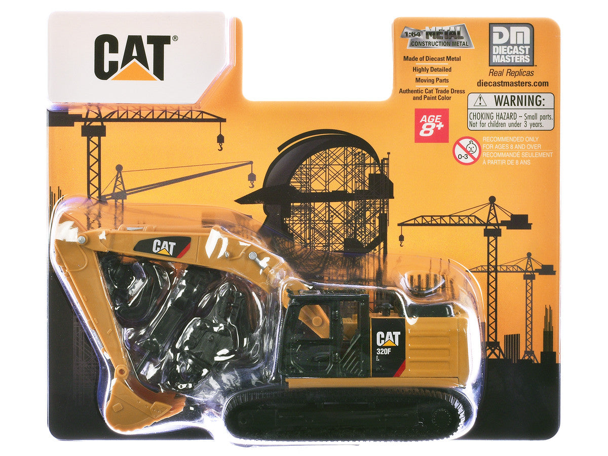 CAT Caterpillar 320F L Excavator with Interchangeable Attachment Yellow 1/64 Diecast Model by Diecast Master Diecast Masters