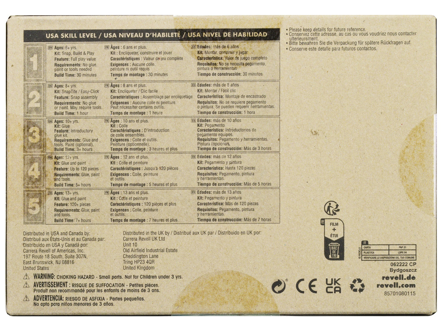 Level 5 Model Kit Jaguar XK-E (E-Type) 1/24 Scale Model by Revell