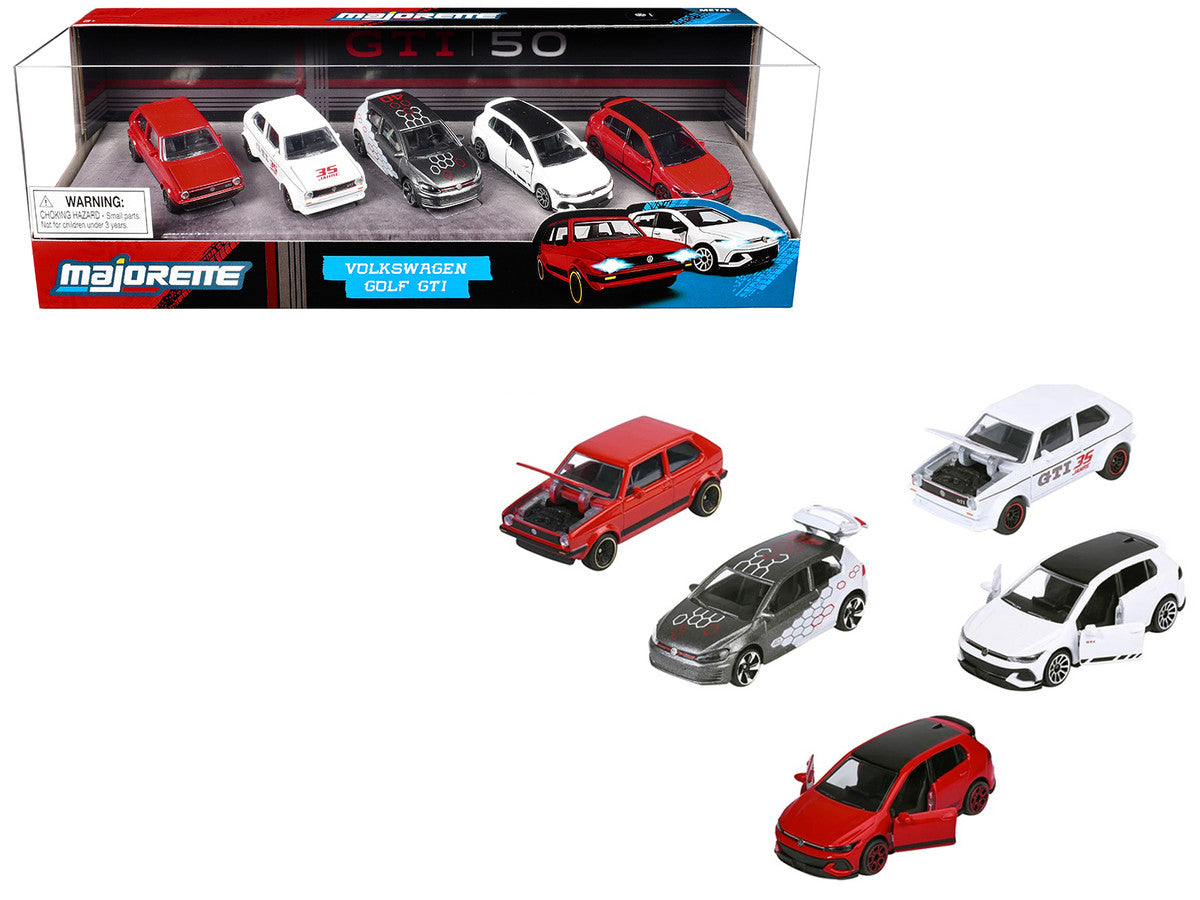 "Volkswagen Gold GTI" 5 Piece Set 1/64 Diecast Model Cars by Majorette Majorette