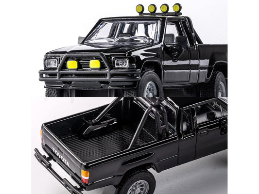 1985 Toyota Hilux SR5 Pickup Truck Black "Collection" Series 1/64 Diecast Model Car by Majorette Majorette