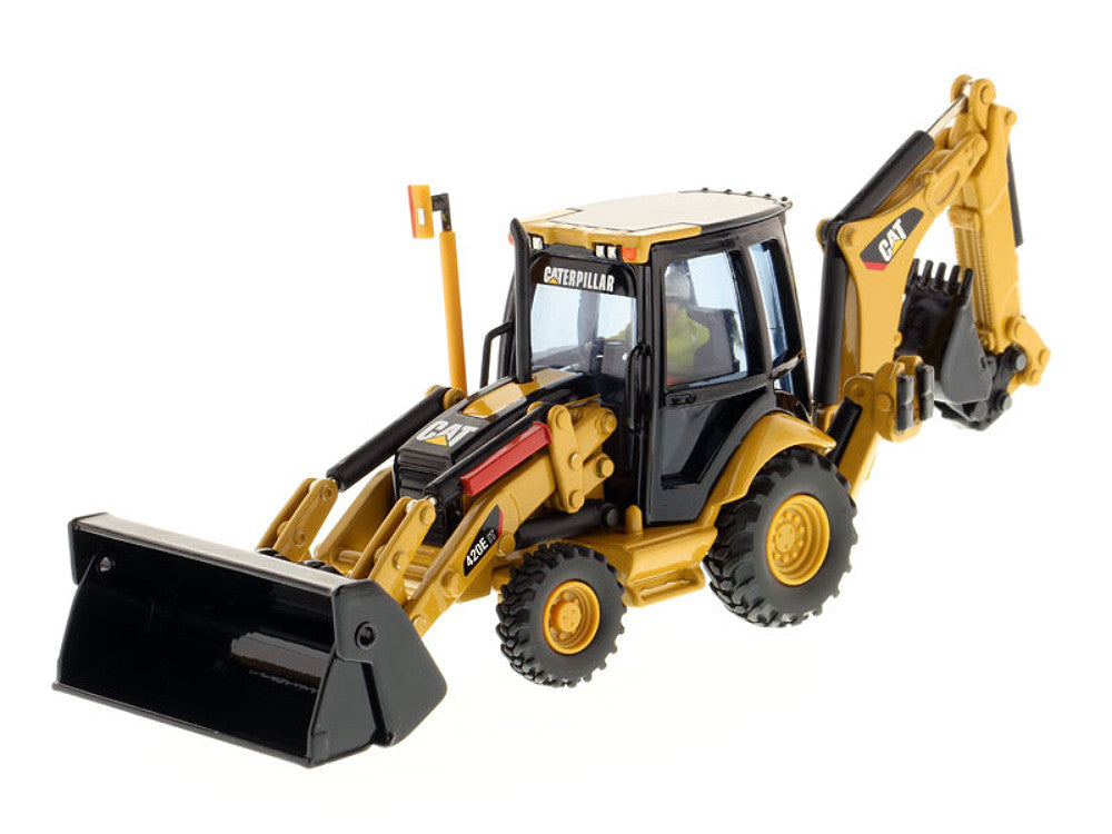 CAT Caterpillar 420E Center Pivot Backhoe Loader with Working Tools with Operator "Core Classics Series" 1/50 Diecast Model by Diecast Masters Diecast Masters