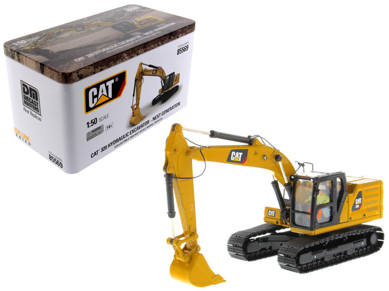 CAT Caterpillar 320 Hydraulic Excavator with Operator High Line Series 1/50 Diecast Model by Diecast Masters Diecast Masters
