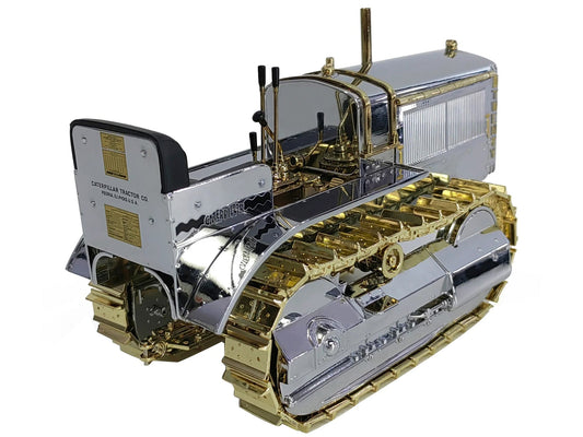 CAT Caterpillar Twenty Tractor "100th Anniversary" Chrome and Gold "Centennial Series" 1/16 Diecast Model by Diecast Masters W2B