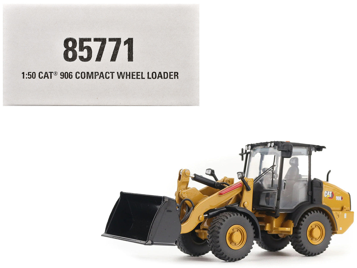 CAT Caterpillar 906 Compact Wheel Loader Yellow with Operator "High Line Series" 1/50 Diecast Model by Diecast Masters-4