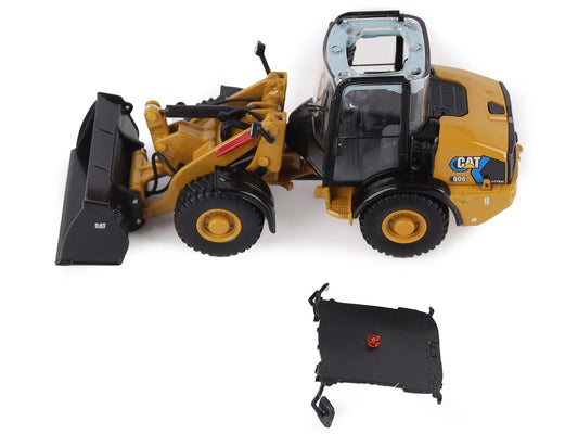 CAT Caterpillar 906 Electric Compact Wheel Loader Yellow with Operator "High Line Series" 1/50 Diecast Model by Diecast Masters-1