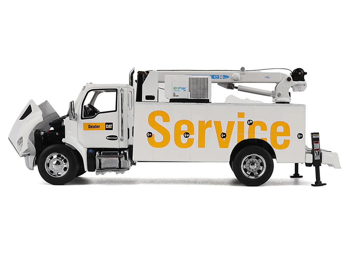 Kenworth T380 Auto-Crane Titan 85 Truck with Miller EnPak White "Transport Series" 1/50 Diecast Model by Diecast Masters Diecast Masters
