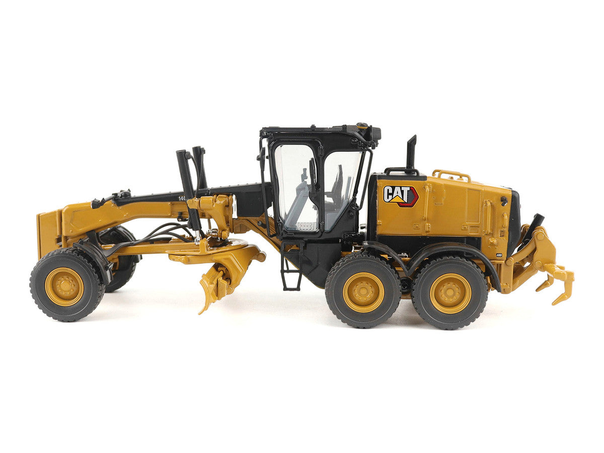 CAT Caterpillar 140 LVR Motor Grader Yellow with Black Top "High Line" Series 1/50 Diecast Model by Diecast Masters Diecast Masters