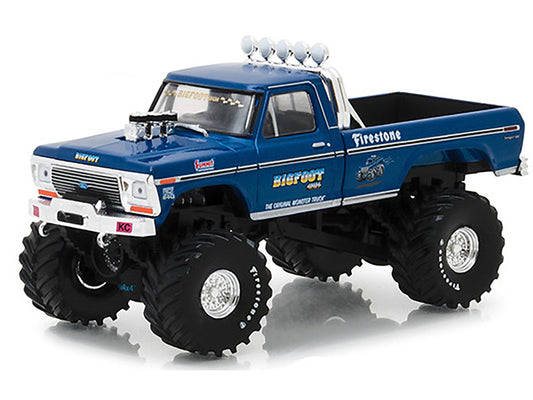 1974 Ford F-250 Ranger XLT Monster Truck Bigfoot #1 "The Original Monster Truck" Blue "Kings of Crunch" 1/43 Diecast Model Car by Greenlight-1