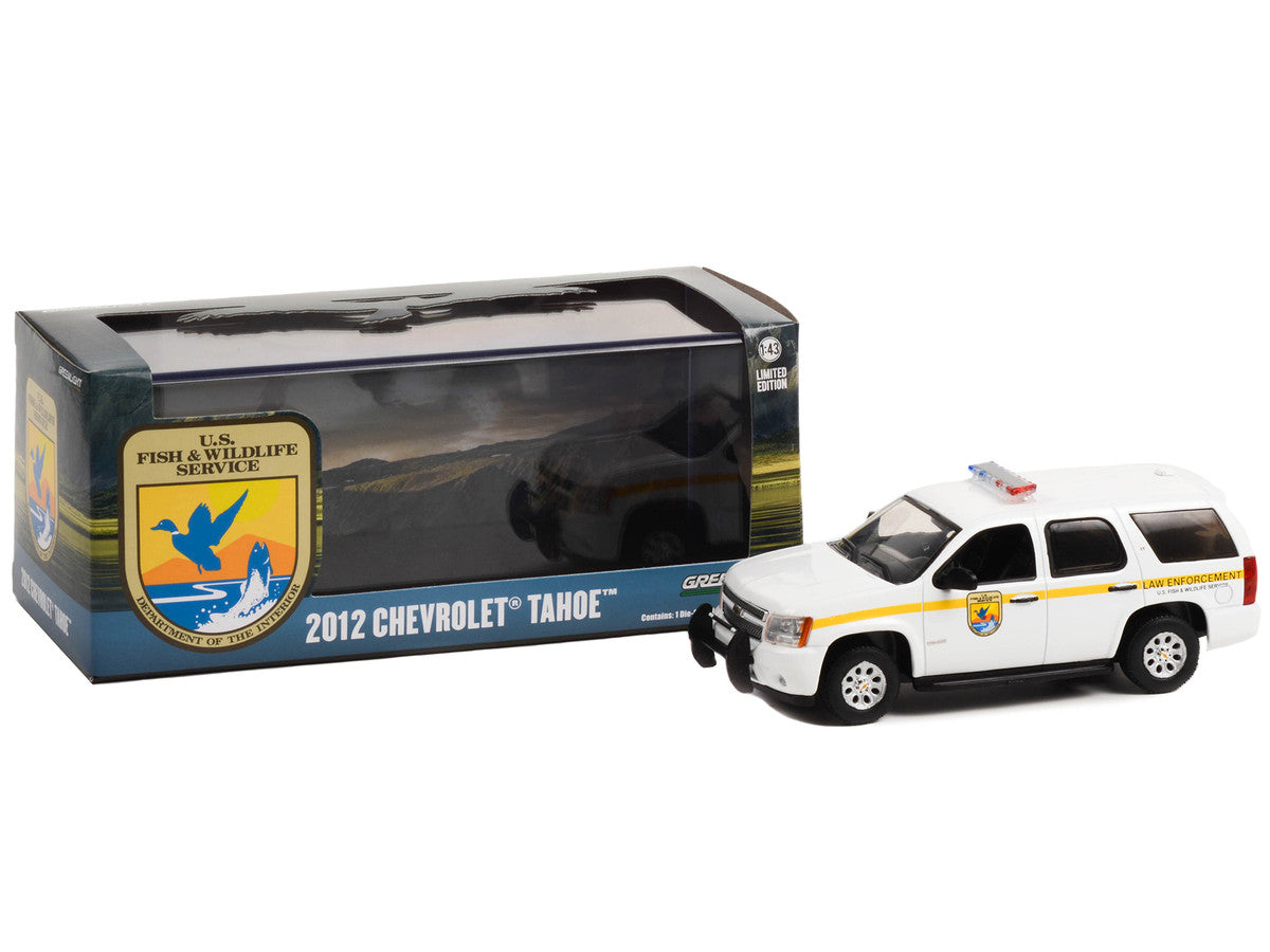 2012 Chevrolet Tahoe White with Yellow Stripes "U.S. Fish & Wildlife Service Law Enforcement" 1/43 Diecast Model Car by Greenlight Greenlight