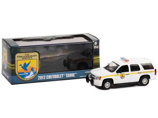 2012 Chevrolet Tahoe White with Yellow Stripes "U.S. Fish & Wildlife Service Law Enforcement" 1/43 Diecast Model Car by Greenlight Greenlight
