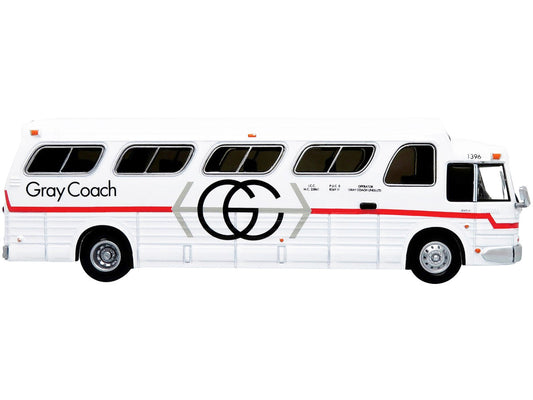1966 GM PD4107 "Buffalo" Coach Bus "Gray Coach" Destination: "Pearson Airport" Toronto (Ontario Canada) "Vintage Bus & Motorcoach Collection" 1/87 Diecast Model by Iconic Replicas Iconic Replicas
