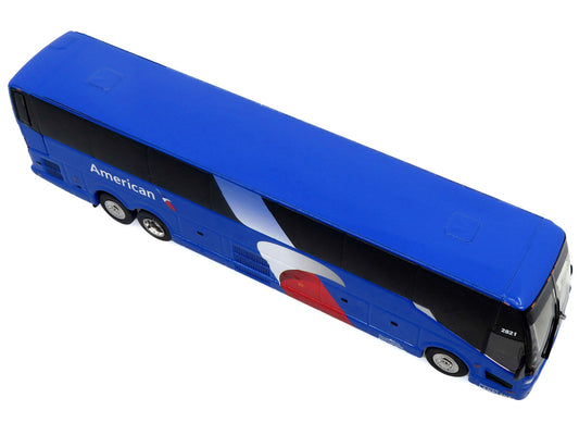 Prevost H3-45 Coach Bus "American Airlines Landline" Blue with Graphics Limited Edition 1/87 (HO) Diecast Model by Iconic Replicas-1
