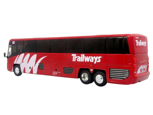 MCI D4520 Commuter Coach Bus "Burlington Trailways" Red with White Graphics "The Bus & Motorcoach Collection" Limited Edition to 504 pieces Worldwide 1/87 (HO) Scale Diecast Model by Iconic Replicas Iconic Replicas