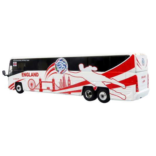 MCI D4520 Coach Bus "England National Football Team" White with Graphics "International Federation of the Global Game" Series Limited Edition to 504 pieces Worldwide 1/87 (HO) Diecast Model by Iconic Replicas-1